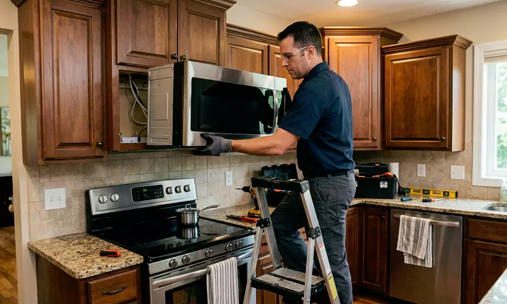 Microwave Installation in Westford, MA